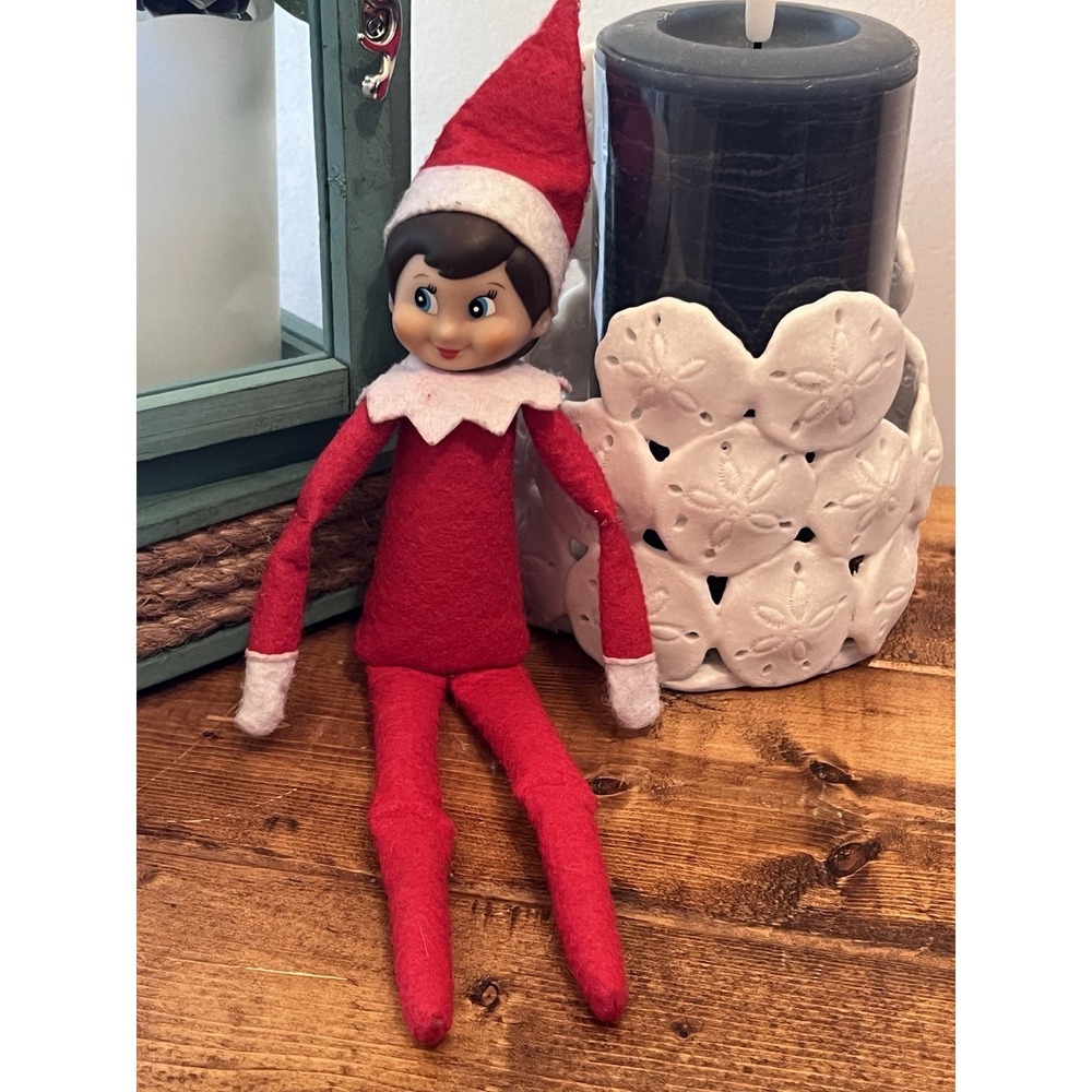 Elf on the Shelf Girl Doll Brown Hair~Blue Eyes Christmas 2005 Elf 13.5"